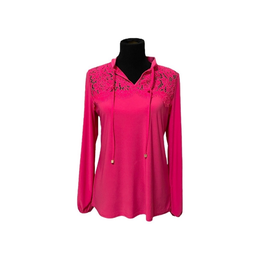 Anne Klein NEW Pink Peacock Blouse (M) - Picture 1 of 6